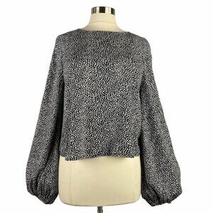 AFRM Animal Ditsy Print Bishop Sleeve Top XL